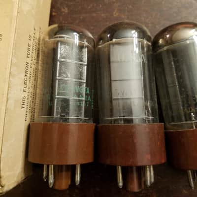 Sylvania ONE (1) JAN-CHS-5Y3WGTA tNOS AT1000 TESTED Vacuum Tube brown base balanced premium rugged 5Y3 military 1956-1962 image 2