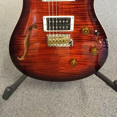 New 2025 PRS Paul Reed Smith SE Custom 24 Semi-Hollow Piezo Electric Guitar - Orange Tiger Smokeburst with PRS SE Gigbag image 2
