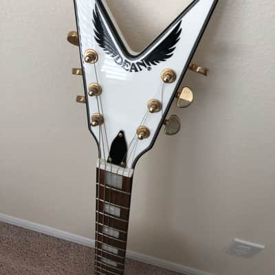 Dean V White Gold 2009 White with Gold pickup and hardware | Reverb