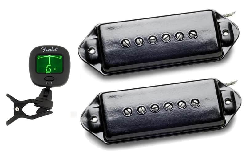 Seymour Duncan Antiquity P90 Dog Ear Black Bridge & Neck Guitar Pickup Set ( FENDER TUNER ) image 1