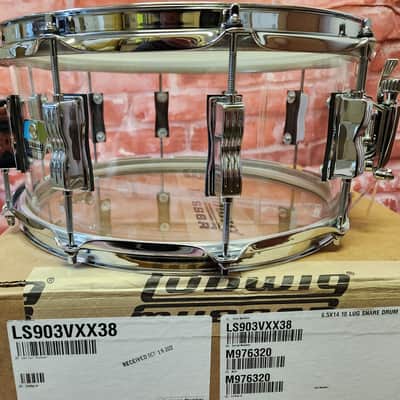 Ludwig *Pre-Order* Vistalite Clear 6.5x14" Zep Bonham Snare Drum Molded Acrylic with Bowtie Lugs | Made in the USA | NEW | Special Order | Authorized Dealer image 7