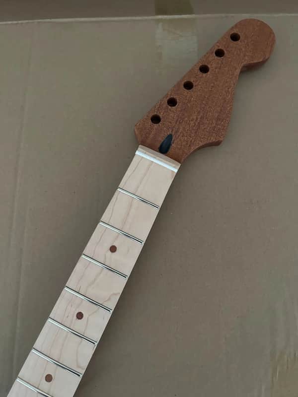 Mahogany Wood Guitar Strat Style Neck, Maple Fingerboard 22 Frets image 1