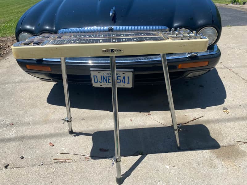 Guyatone Dual 8 string steel guitar with case Late 70ish - Cream white image 1