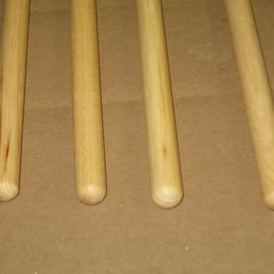 TWO new pairs (no packaging) near A+ Musician's Gear Hickory Drumsticks similar in size & head to Promark Finesse 718: small round tip, Length: 16 1/4" / 412.8mm, Diameter: .551" / 14mm, satin finish (plain, meaning NO graphics / NO paper sleeve) image 12