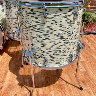 1985 Slingerland Magnum "Holland" Drum Set White Tiger Pearl 24/13/16/18 image 11
