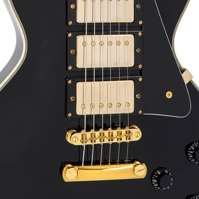 Vintage V1003 ReIssued 3 Pickup Electric Guitar ~ Boulevard Black image 5