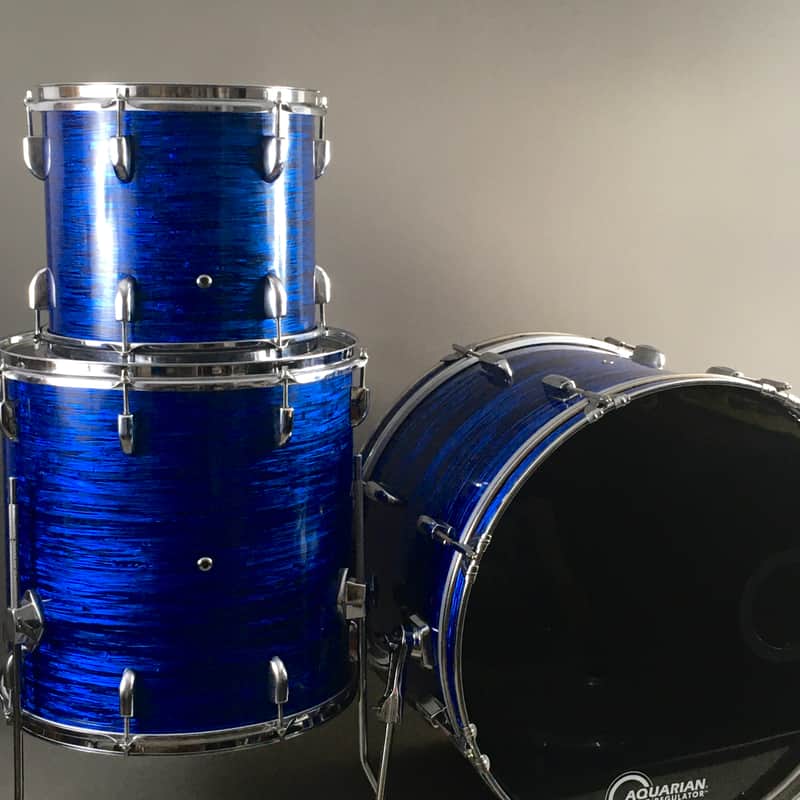 Vintage Custom 3-Piece Drum Set 1970s MIJ Pearl Bass Blue Oyster Pearl Rock Kit 12/16/22 Completely Restored in USA image 1