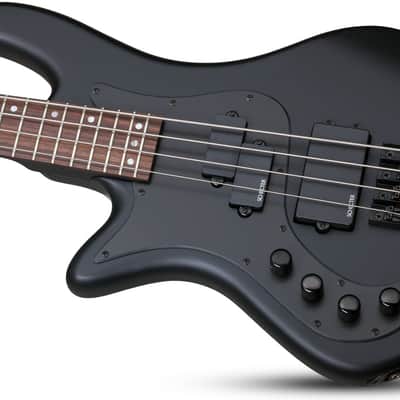 Schecter Stiletto Stealth-4 Electric Bass. Left Handed Satin Black image 3