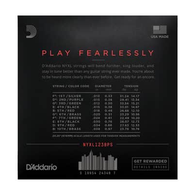 D'Addario NYXL1238PS Nickel Wound, Pedal Steel Strings, Custom Medium, 12-38 image 2