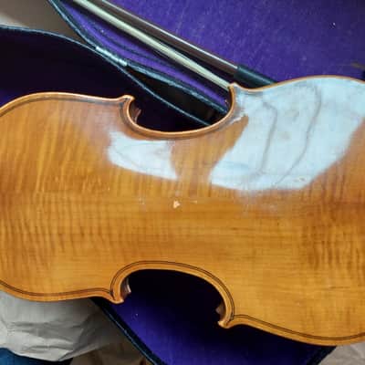 Antonius Stradivarius Cremonensis Faciebat Copy Anno 17 Violin Natural Wood image 7
