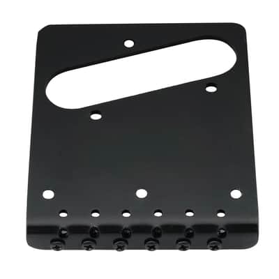 Brio Pro Modern Tele Bridge — 54 mm (2-1/8") • 6 Brass Barrel Saddles • Dual-Load Black image 3