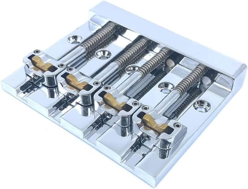 Hipshot KickAss High-mass Bass Bridge for 5-bolt Fender, Chrome image 1
