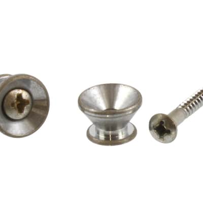 Gotoh Fender Style Guitar Strap Buttons (2) With Screws - AGED CHROME FINISH