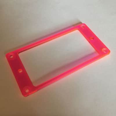 Guitar Parts Humbucker Pickup Flat Bezel Acrylic MOUNTING RING - FLUORESCENT RED