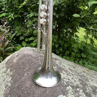 Antique York Professional Cornet #108179 Silver Plate c.1935 — Patent Pistons, Gold Wash Bell, Player Condition image 6
