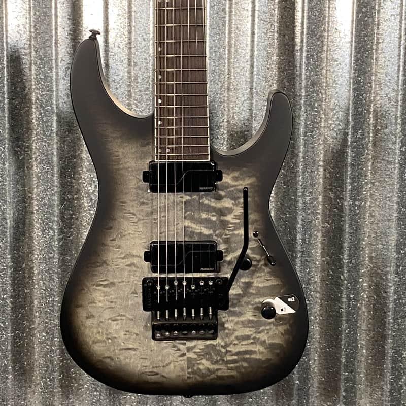ESP LTD M-1007B 7 String Baritone Quilt Top Charcol Burst Guitar #3137 Used image 1