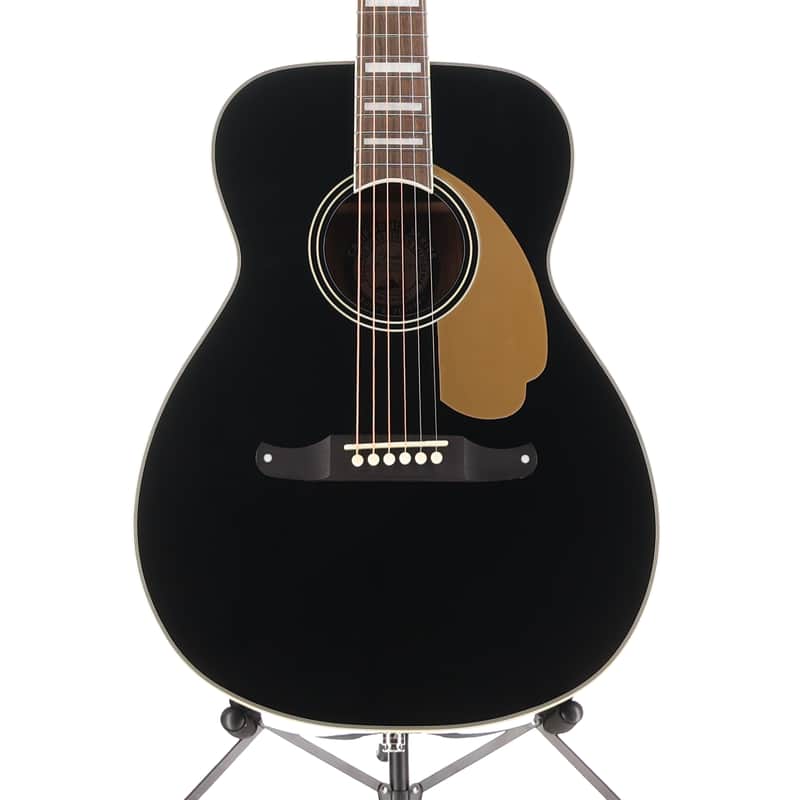 Fender California Vintage Malibu Acoustic Electric Guitar WC Gold Pickguard, Matching Headstock -Black (P) (03808) image 1