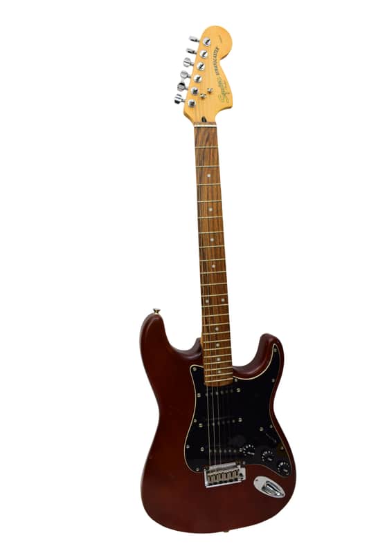 2005 Squier Standard Stratocaster Electric Guitar, Walnut image 1