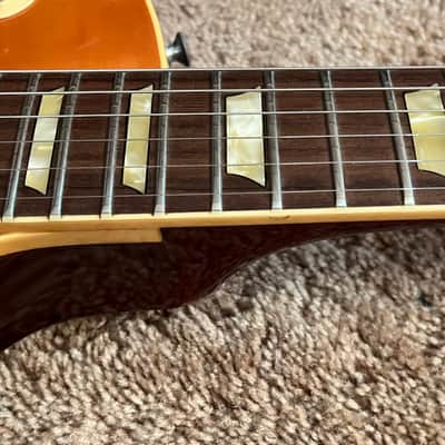 Orville by Gibson LPR 1993 - Lemon Burst Light Tiger Flame Lacquer Cream Fret Edge Binding image 5
