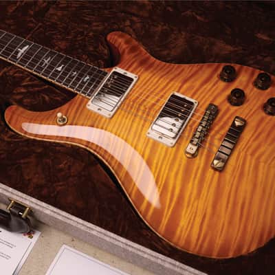 PRS RARE Private Stock [One of The Very 1st 594s | 1 of Only 26 From The First Run!] Guitar Of The Month "February" McCarty 594 in Vintage McCarty Smoked Burst w/Bronze Aluminium Two-Piece Bridge, Flame Mahogany Neck and MOP with Paua Outline Bird Inlays image 4