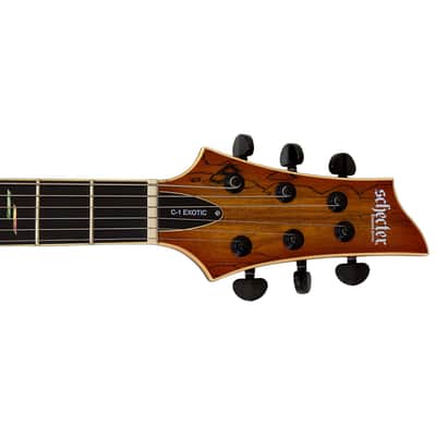 Schecter C-1 Exotic Spalted Maple guitar in Satin Natural Vintage Burst B-Stock 0498 image 4