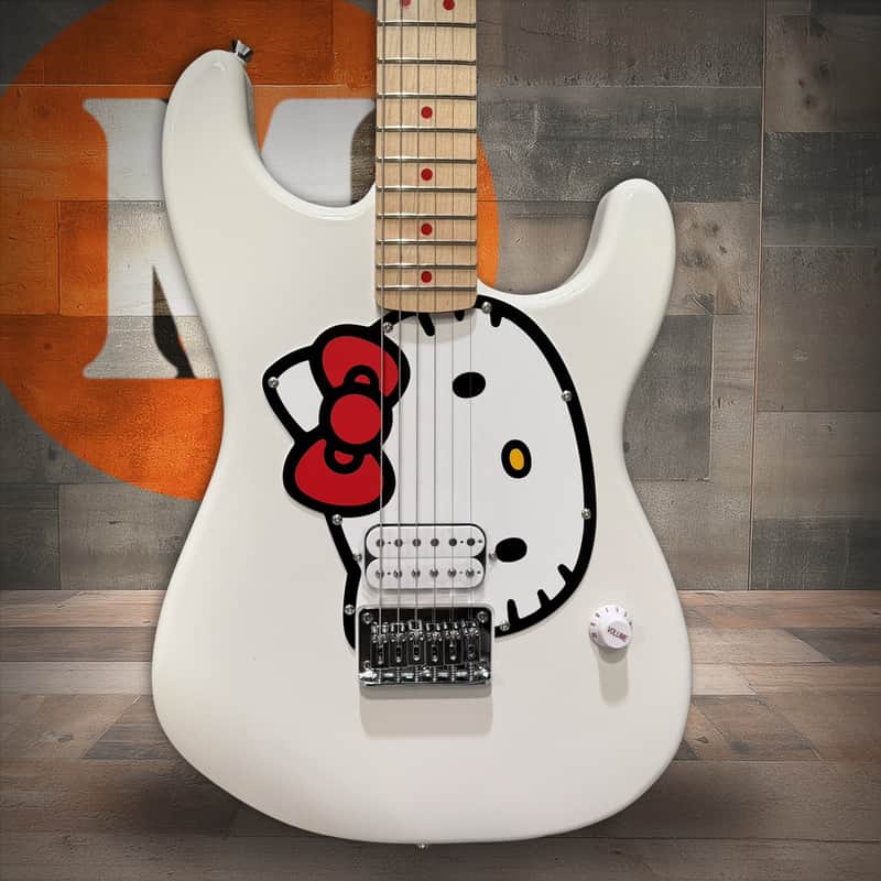 Fender Squier x Hello Kitty Stratocaster Electric Guitar - White - Used image 1