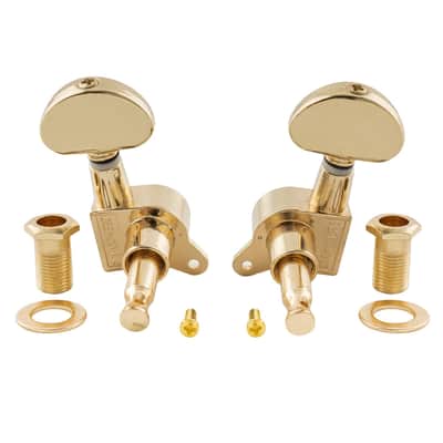 3R3L 15:1 Ratio Full Sealed Machine Heads Tuners Tuning Pegs Keys with Half Moon Button for Acoustic Electric Guitar, Gold image 5