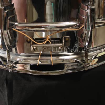 VINTAGE 1962-63 SUPER LUDWIG 400 5X14" COB (CHROME OVER BRASS) SNARE DRUM pre-LM400, COB HOOPS!!! image 6