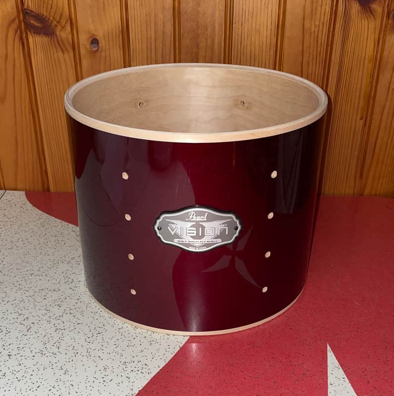 Pearl Vision 10" x 8" SST Birch Rack Tom Drum Shell - Maroon Wine Red image 1