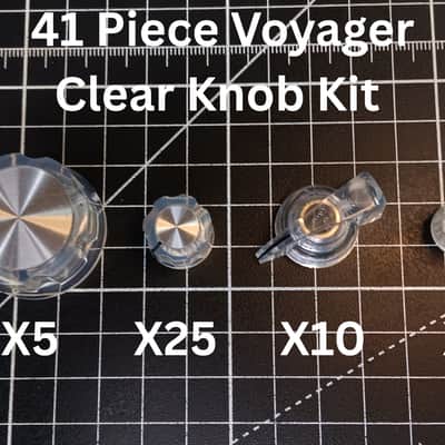 41-Piece Moog-Inspired Aftermarket Voyager Full Knob Kit New Production - Clear/Aluminum image 3