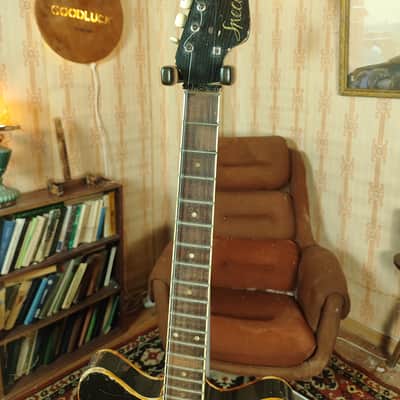 Jolana Spesial Tornado Vintage Electric Guitar Soviet USSR Tremolo bar 360 Strat Semi Hollow image 2