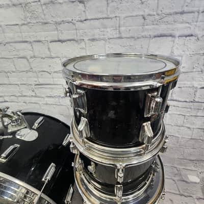 Rogers Script Era 9/72 4pc Drum Kit - Black - 22, 16, 13, 12 image 3