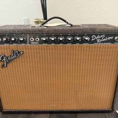 Fender '65 Deluxe Reverb Reissue Limited Edition "Western CB" 22-Watt 1x12" Guitar Combo 2024 - Western Brown image 4