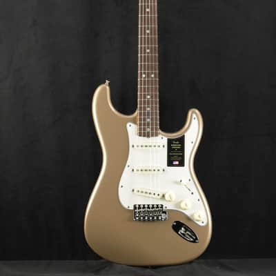 Mint Fender American Vintage II 1965 Stratocaster Shoreline Gold Round-Lam Rosewood Fingerboard image 2