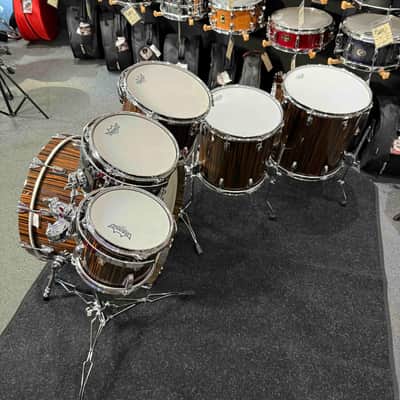 ~RARE!~ Ludwig Classic Maple 6-Piece 8/10/12/14/16/22 Drum Kit Set in Exotic Macassar Ebony Lacquer with SKB Soft Cases (Rm 4) image 15