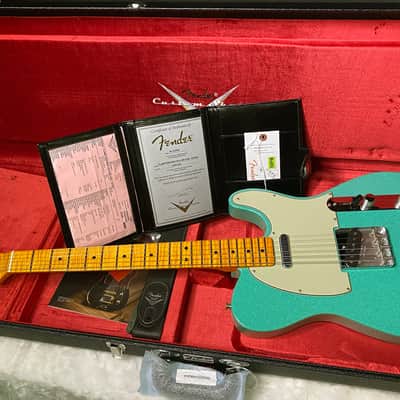 NEW! Fender Custom Shop Flamethrower Telecaster Custom - NOS - Modern Specs - Texas Special Pick-Ups - AAAA Flamed Neck - Seafoam Green Sparkle - Authorized Dealer - 7.6lbs - G07120 image 17