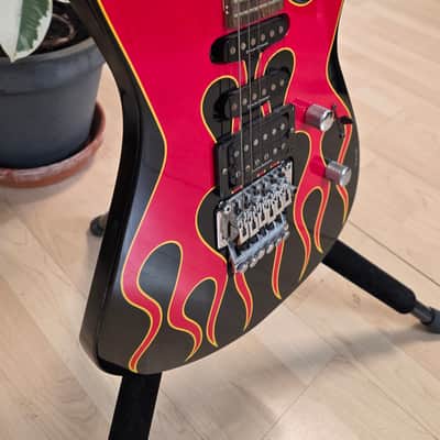 Jackson Dinky Pro Series DK2 MJ Japan Hand Painted Signed Hot Rod Flames Japanes MIJ Super Strat HSS Floyd Rose 2002 Fender First Year image 25
