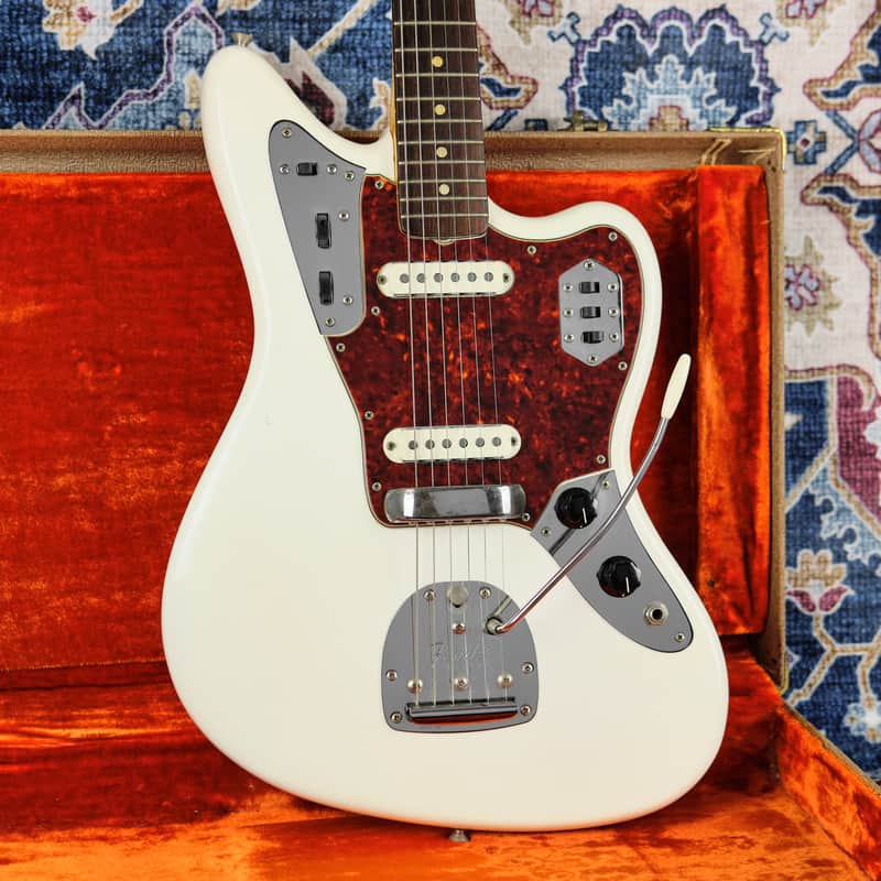 1963 Fender Jaguar Olympic White with Matching Headstock image 1