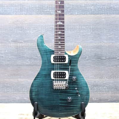 PRS SE Custom 24 Flame Maple Veneer Top Slate Blue Electric Guitar w/Bag image 2