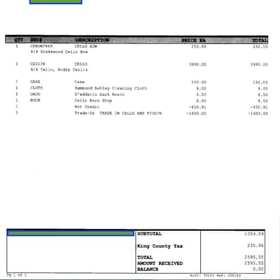 Andre Tellis Model 300, 4/4 2020, Chestnut + 2 bows + 2 cases! image 9