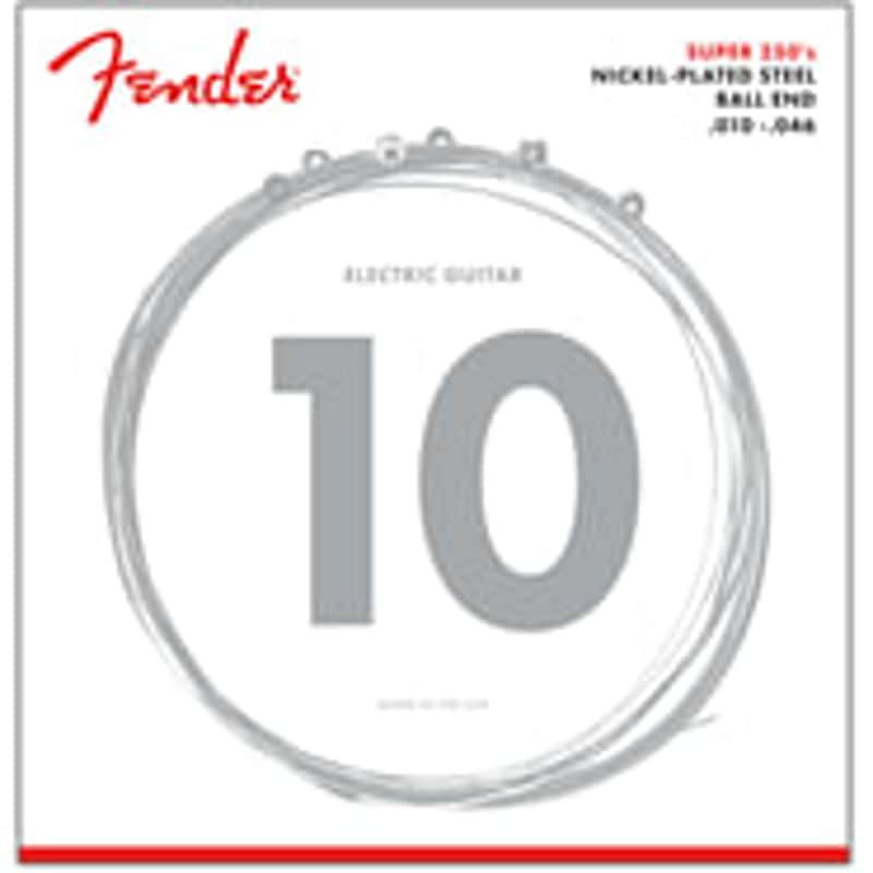 Fender Super 250 Guitar Strings, Nickel Plated Steel, Ball End, 250R Gauges .010-.046, (6) image 1
