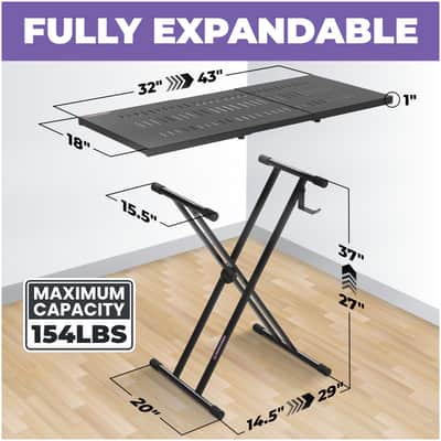 Liquid Stands Expandable X Style Keyboard Stand & DJ Table Stand Portable Audio Mixer Stand image 2