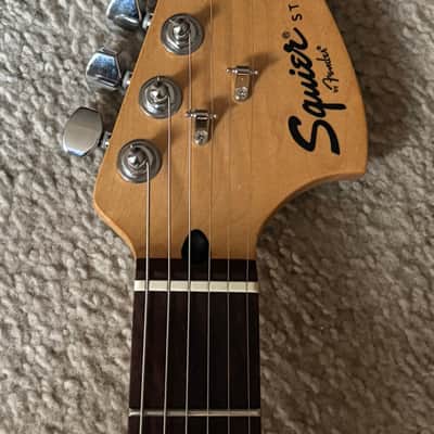 2004 Fender® Squier Kurt Cobain Vandalism Black Stratocaster with Deluxe Gig Bag image 8