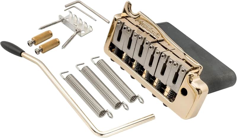 WVP-SB 54mm SUS Stainless Steel Saddles 2-Point Guitar Tremolo Bridge with Full Solid Steel Block for Import Strat and Japan Strat, Gold image 1