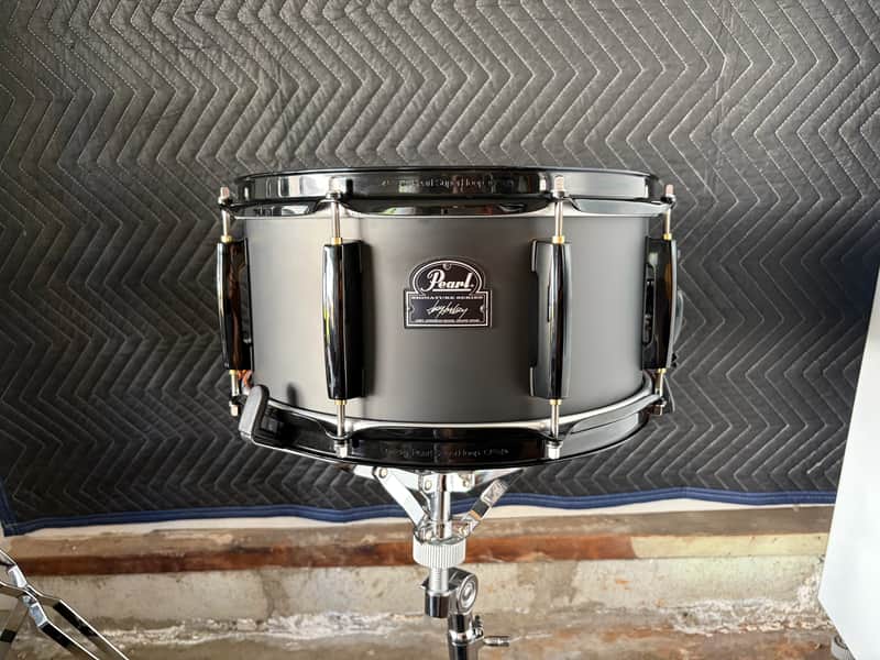 Pearl JJ1365 Joey Jordison Signature 13x6.5" Steel Snare Drum 2010s - Matte Black image 1