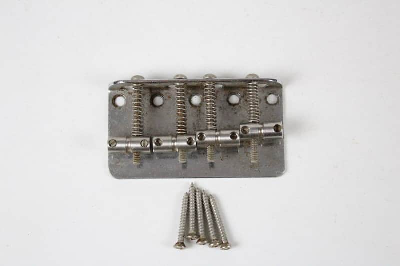 1974 Vintage Fender Jazz Bass Chrome BRIDGE w/Original Screws 1970's Precision Telecaster 1970's 1971 1972 1973 1969 Guitar image 1