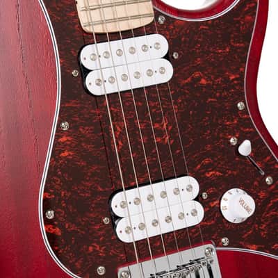 Cort G100 HH G Series Double Cutaway Electric Guitar - Open Pore Black Cherry (G100HHOPBC-U) image 10
