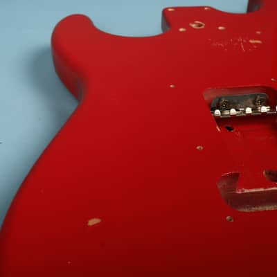 1994 Squier Stratocaster Ferrari Red Guitar Body w/ Pickguard image 16