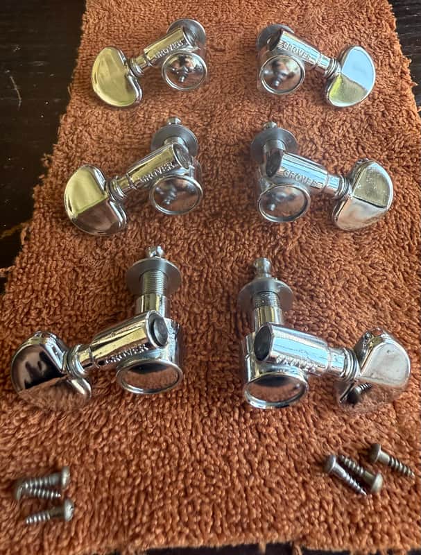 1976 Grover Rotomatic Tuners 3x3 Nickel image 1