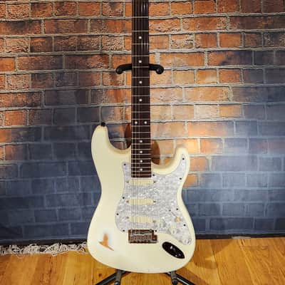 Vintage 1980s Kawai S-Style Electric Guitar White w/ EMG Pickups-GREAT Player! image 1